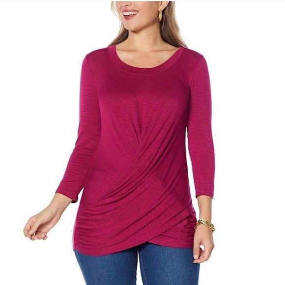 Skinnygirl Tops - Skinnygirl Hannah 3/4 Sleeve Blouse